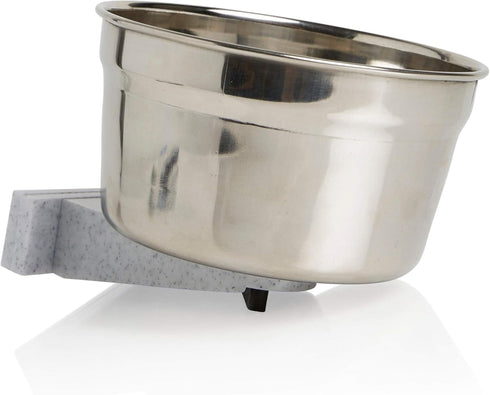 Lixit Stainless Steel Hanging Kennel Water Bowl - Non Spill Dog Crate Bowls - Durable 10oz Water Bowl for Pets