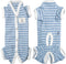 TONY HOBY Stripes 4 Legged Pet Dog Pajamas, Soft Cotton Jumpsuit for Dogs (XL, Blue+White-Boys)