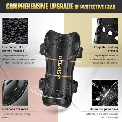 Geekism 3 5 4-6 7-9 10-12 Soccer Shin Guards for Youth Kids Toddler, Protective Soccer Shin Pads & Sleeves Equipment