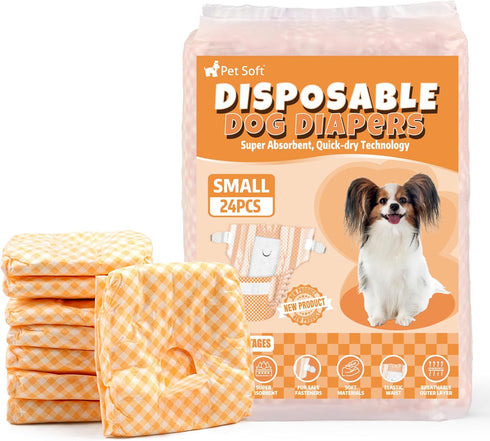 Pet Soft Female Dog Diapers - Disposable Puppy Diapers for Dogs &