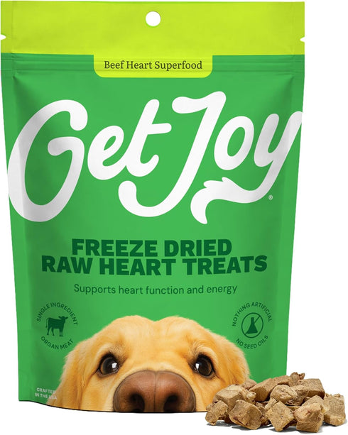 Get Joy Freeze Dried 100% Beef Heart Dog Treats, 2oz | Single