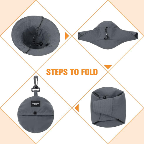 Waterproof Bucket Hat for Men Women, Packable Wide Brim Rain Hat, UV Protection Summer Beach Fishing Hiking