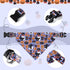 Halloween Dog Collar with Detachable Bandana, Adjustable Soft Pet Collar Set for Small Medium Large Dogs
