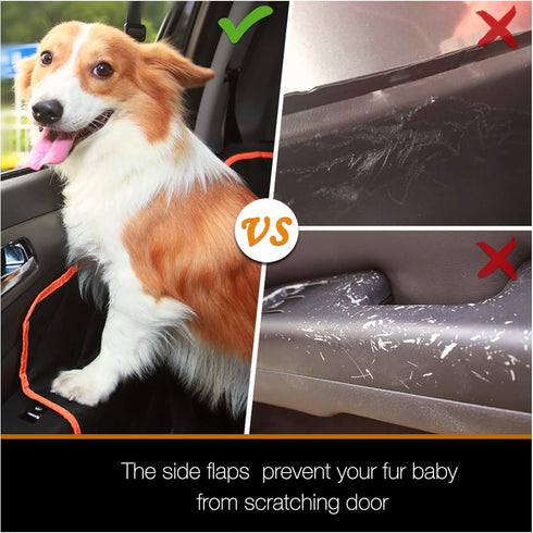 Hammock 4-Layer iBuddy Luxury Dog Car Seat Cover for Back Seat Breathable Mesh Window Dog for Car Heavy Duty Waterproof
