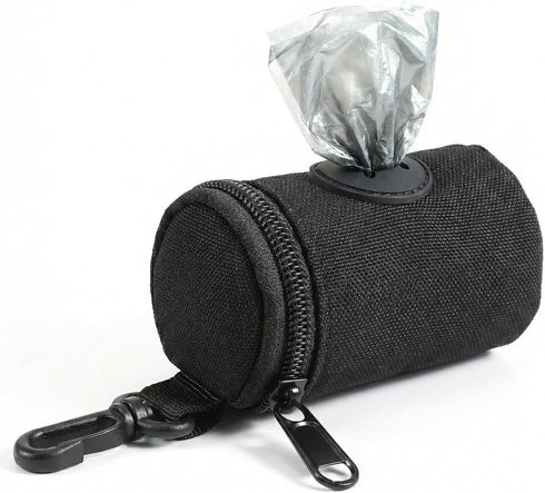 Vin Beauty Dog Poop Bag Holder for Leash, Durable Fabric Poop Bag Dispenser with Zipper, Soft Pet Waste Bags Pouch