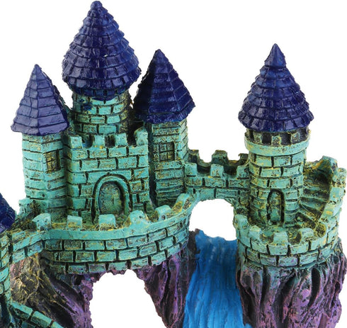 Miniature Aquatic Architecture Decoration Ornament, Resin Aquarium Fish Landscape Decor Antique Craft Castle