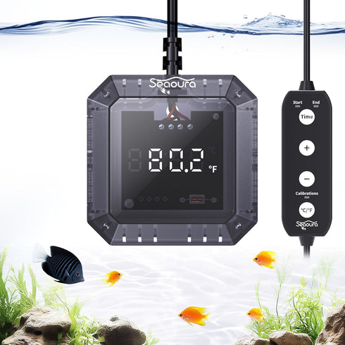 Aquarium Thermometer Submersible, Digital Fish Tank Thermometers with USB for GlassTank, Aquariums
