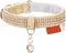 PetsHome Cat Collar and Dog Collar, Bling Rhinestones Premium PU Leather with Pendant, Adjustable Collars for Big Cat