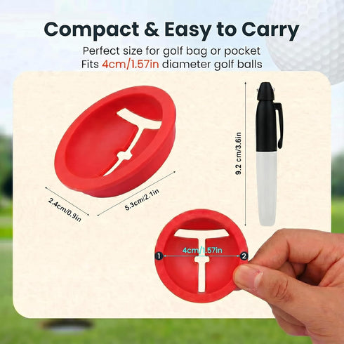 AIUAIP 3 Pack Set Golf Ball Line Marker: Golf Alignment Tool with Marking Pen to Improve Putting Precision & Target