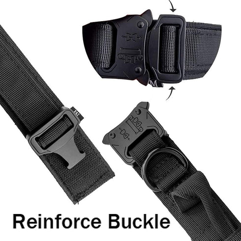 Xqpetlihai Adjustable Tactical Dog Collar, Military Nylon Dog Collar with Control Handle and Heavy Duty Metal Buckle