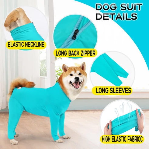 Dog Onesie After Surgery Recovery Suit - Surgical Anxiety Body Suit for Small, Medium, Large Dogs