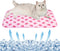 BAMY Cat Cooling Mat, Summer Dog Silk Pad Self Cooling Cushion with Duck Strawberry Pattern (Pink Strawberry, S)