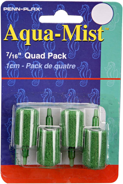 Penn-Plax AS6Q 4-Pack Aqua Mist Air Stone Cylinder Aerator for Easy Fish Tank Installation