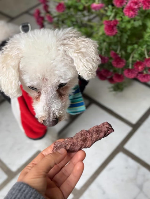Moo Moo Beef Jerky, 100% USDA-Grade Beef, Freeze Dried, Healthy, All Natural, USA-Made Dog Treat