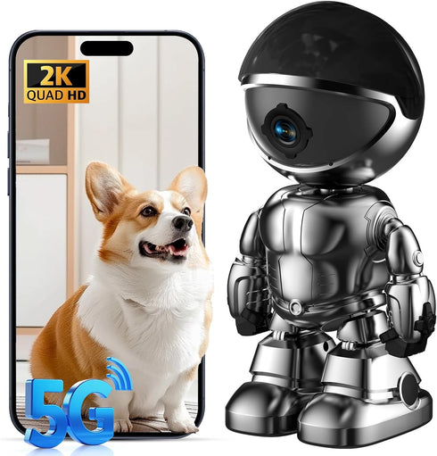 DYPCO Indoor Camera 2K 5G/2.4Ghz WiFi Home Security, Baby/Pet/Robot Camera with Phone App