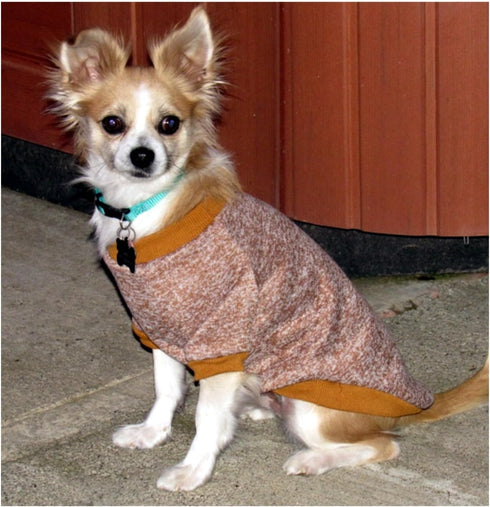 Pet Dog Classic Knitwear Sweater - Warm Winter Puppy Coat for Small Dogs (XS, Khaki)