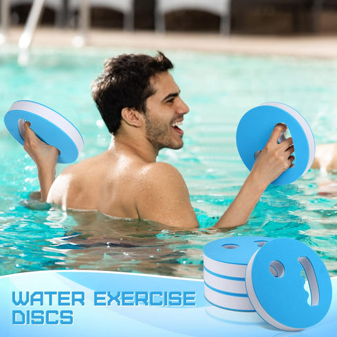 Hungdao 4 Pcs Water Exercise Discs, Water Weights for Pool Exercise, EVA Foam Equipment for Beginners