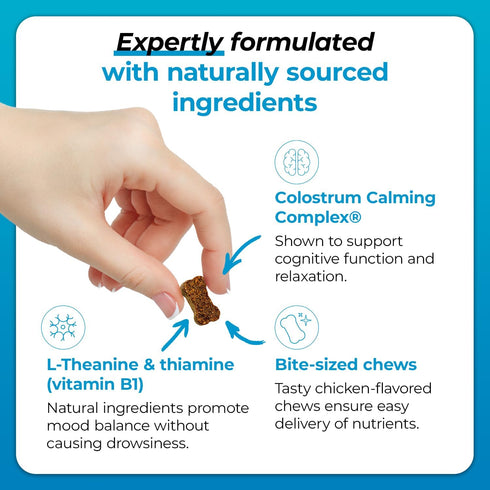 VetriScience Composure Calming Chews for Dogs, 120 Count, Chicken Flavor, Clinically Proven Anxiety Relief Supplement