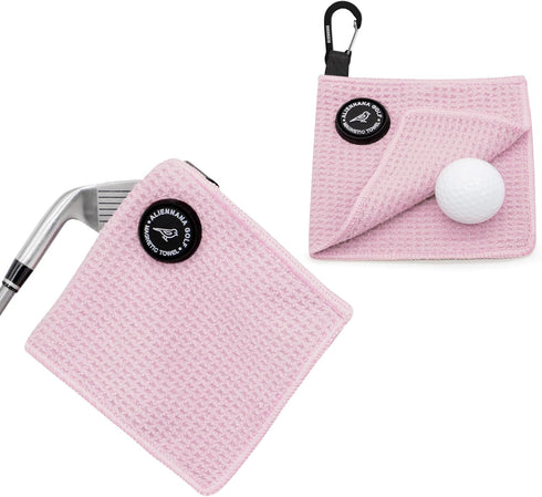 Small Magnetic Golf Towel - Microfiber Waffle Design with Clip for Golf Bags and Carts
