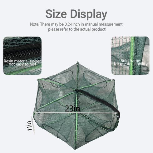 Generic 2Pcs (6Holes) Foldable Fish Trap,Minnow Trap,Crab Trap,Fishing Net,Bait Cage for Crabs Minnow Lobster Shrimp