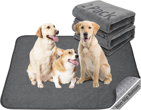 Washable Dog Pee Pads 36x72 2Pack Reusable Whelping Pads, Absorb Dog Mats