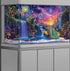 Aquarium Background with Galaxy Space Planet Design, Waterfall Landscape Tapestry for Fish Tank