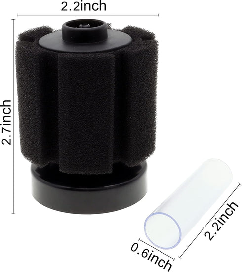 ALEGI 4pcs Bio Sponge Filter for Small Aquarium with Suction Cups, Check Valves for 5-20 Gal Fish Tank (Up to 10 Gallon)