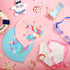 Geyoga 2 Set Swim Cap Kids Unicorn Silicone Waterproof, 2 Swim Caps with 2 Goggles for Kids at Beach Pool