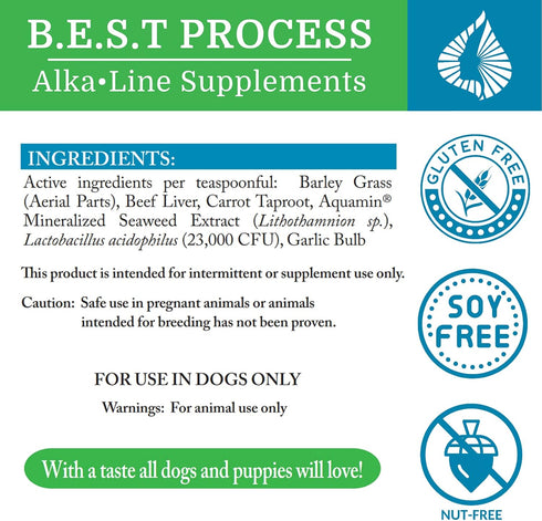 Alka•Dog Nutrient Rich Superfood Powder for Dogs, Best Process Alkaline with Probiotics, Trace Minerals, Enzymes &