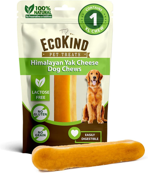 EcoKind Premium Gold Monster Yak Cheese Himalayan Dog Chew, All Natural High Protein Treat for Large Breeds