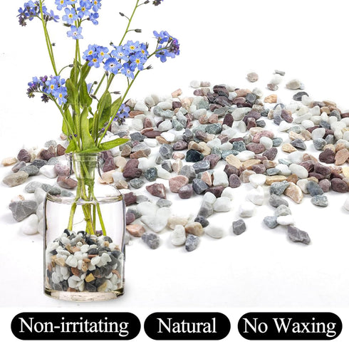 2lbs Pea Gravel for Plants, 3/8inch Small Rocks for Succulent Cactus Planters, Natural Polished Pebbles