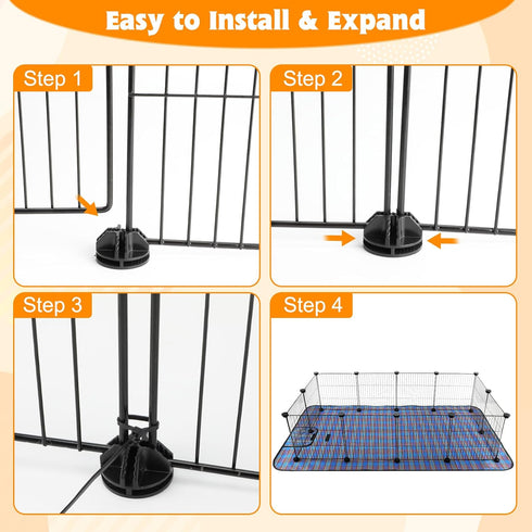 2 8Sq (12 FHTONGE Large Guinea Pig Cage Habitat with Pcs Waterproof Bedding, Ft Guinea Pig Playpen with Mat, Metal