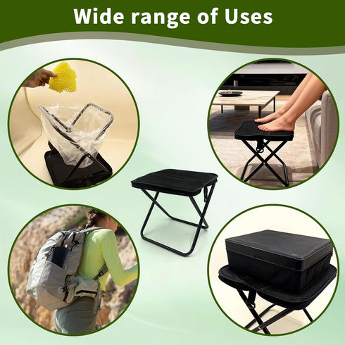 MealFlow Pro Backpack Portable Foldable Stool, Pocket Chair Camping Fishing Stool, Mini Outdoor Camping Stool Sling