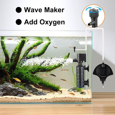 3~15Gal Carefree Fish Aquarium Small Sponge Filter for Fish Tank Quiet for Saltwater and Freshwater with Biochemical