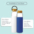 SOMA BPA-Free Glass Water Bottle with Silicone Sleeve, Sapphire, 17oz