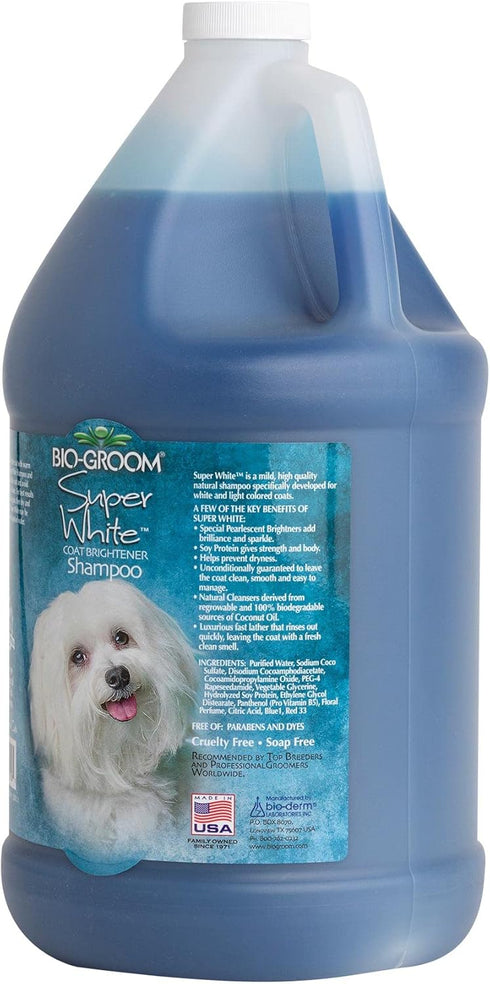 Bio-Groom Super Whitening Dog Shampoo - Whitening Pet Shampoo, Cruelty-Free, 1 Gallon