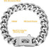 BAOBOTE 19mm Silver Chain Dog Collar, Luxurious Silver Cuban Link with Secure Snap Buckle for Large Pitbulls (12"