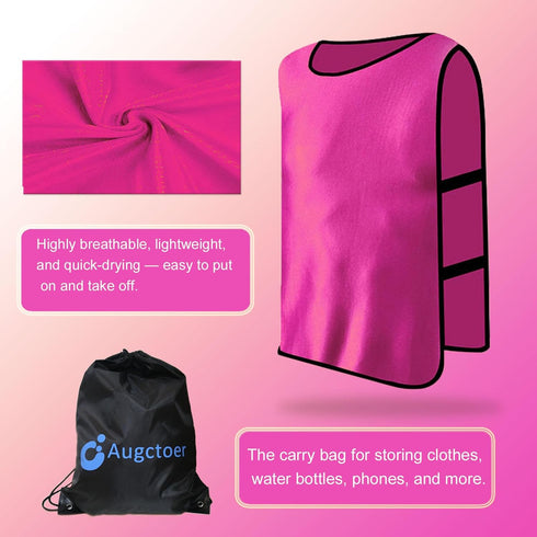Scrimmage (12-Pack) Augctoer Pinnies Vests for Kids Children Youth and Adults Soccer Pennies basketball Team pinnies