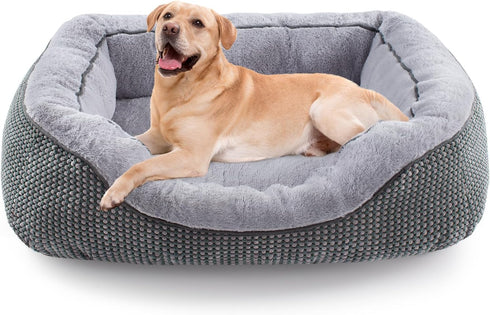 INVENHO Large Dog Beds for Large Dogs, Washable Rectangle Orthopedic Bed, Durable Pet Bed with Anti-Slip Bottom (L