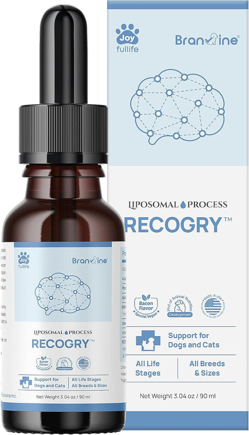 Recogry Liquid Cognitive Support for Dogs & Cats - Brain Health Supplement with Natural Ingredients (90ml)