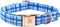Elegant Little Tail Dog Collar, Blue Plaid Pattern Adjustable Pet Collar for X-Small Dogs, Durable Cute Gift