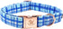 Elegant Little Tail Dog Collar, Blue Plaid Pattern Durable Adjustable Collar for Large Dogs, Cute Pet Gift