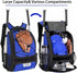 Youth Baseball Backpack Bag with Shoes Compartment, Bat Holder & Fence Hook for Softball & T-Ball Gear