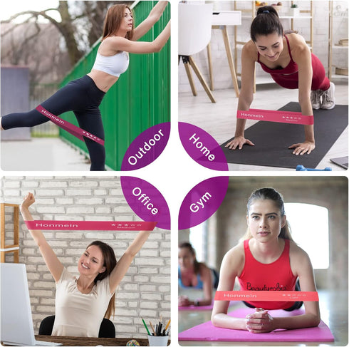 Resistance Bands for Working Out, 5 Resistance Levels for Home Fitness, Strength Training, Includes Guide and Carry Bag
