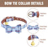 KOOLTAIL Dog Collar and Leash Set, Adjustable Soft Leather Puppy Collar with Bow Tie & Bell for Small Medium Dogs, Blue