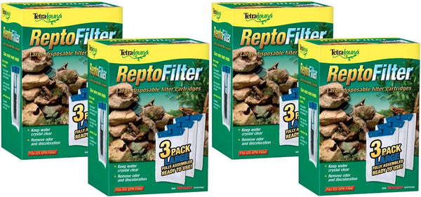 Tetra ReptoFilter Filter Cartridges, Large, 12 Total Cartridges (4 Packs)
