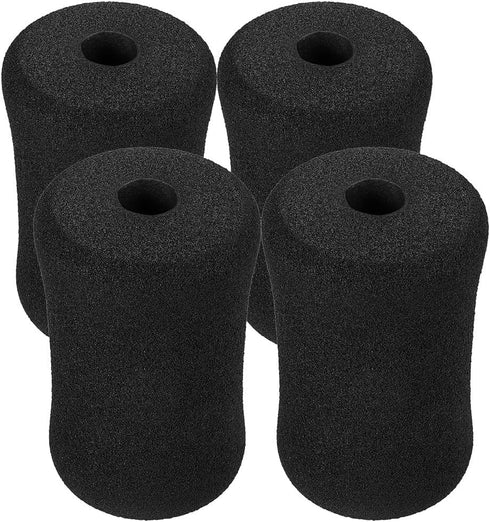 Sponge Foam Foot Pad Roller 2 Pair, 1-inch Rod Replacement for Gym Equipment (Foam 5.3" X 2.9"; Od X 0.87" Id)