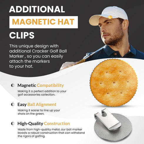 K9King Ultimate Cracker Golf Ball Marker Set with Magnetic Hat Clip, Premium Accessories for Golf Gifts