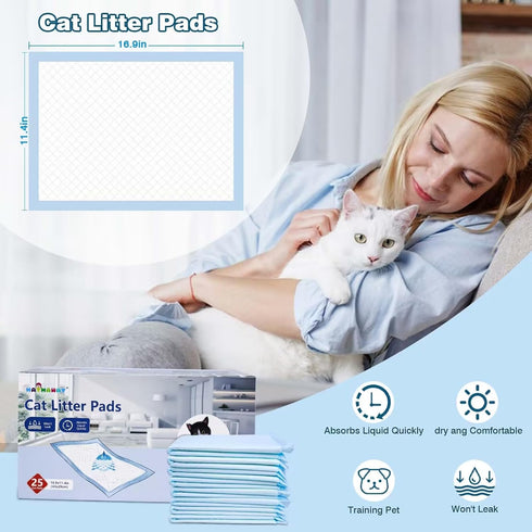 Cat Pad Refills for Tidy Cats Breeze Litter System, 25 Count, 16.9" X 11.4" Super Absorbent
