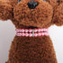 2 Rows Pearls Pet Dog Necklace Collar - Bling Accessories for Puppy Jewelry, Handmade Adjustable (Pink, Extra Small)
